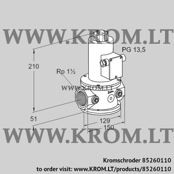 Kromschroder VG 40/33R10NT33, 85260110 gas solenoid valve, 85260110