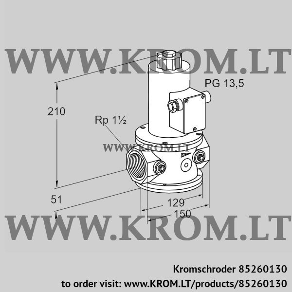 Kromschroder VG 40/33R10NK33, 85260130 gas solenoid valve, 85260130