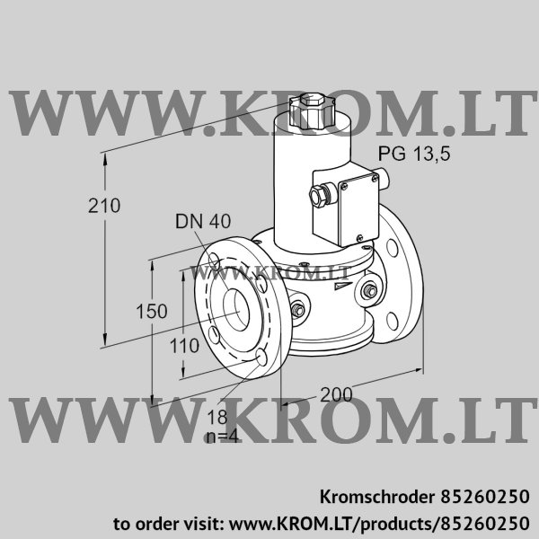 Kromschroder VG 40/33F10NQ33, 85260250 gas solenoid valve, 85260250