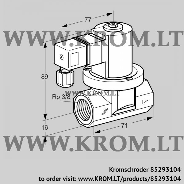 Kromschroder VGP 10R02W6, 85293104 gas solenoid valve, 85293104