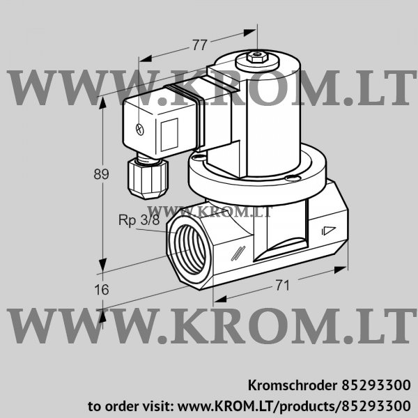 Kromschroder VGP 10R02Q6, 85293300 gas solenoid valve, 85293300