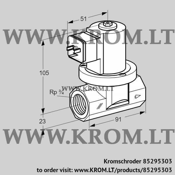 Kromschroder VGP 20R01W5, 85295303 gas solenoid valve, 85295303