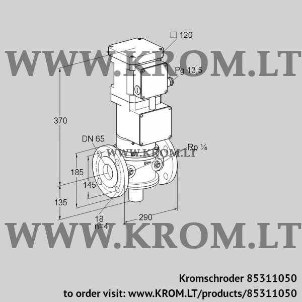 Kromschroder VK 65F10T5A93D, 85311050 motorized valve for gas, 85311050