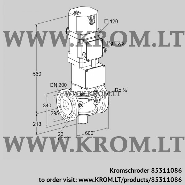 Kromschroder VK 200F02W5XA43, 85311086 motorized valve for gas, 85311086