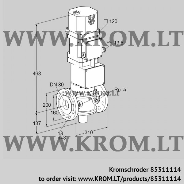 Kromschroder VK 80F10W6XA43D, 85311114 motorized valve for gas, 85311114