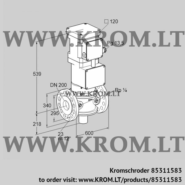 Kromschroder VK 200F10T5HA6L3S, 85311583 motorized valve for gas, 85311583