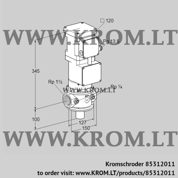 Kromschroder VK 40R10MA93DS, 85312011 motorized valve for gas, 85312011