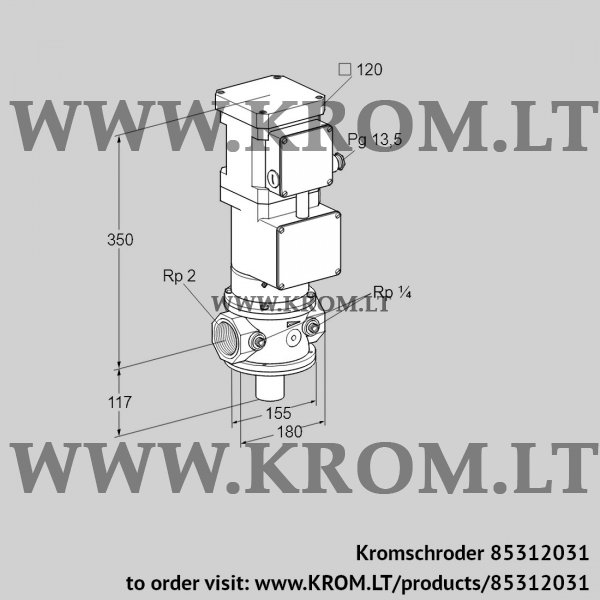 Kromschroder VK 50R10MA93DS, 85312031 motorized valve for gas, 85312031