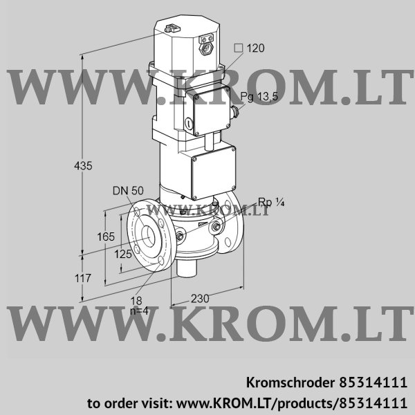 Kromschroder VK 50F40W5XG43D, 85314111 motorized valve for gas, 85314111