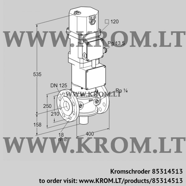 Kromschroder VK 125F06W5XA43V, 85314513 motorized valve for gas, 85314513