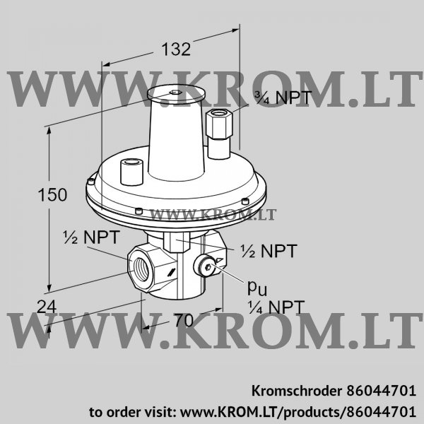 Kromschroder VGBF 15TN10-2Z, 86044701 pressure regulator, 86044701