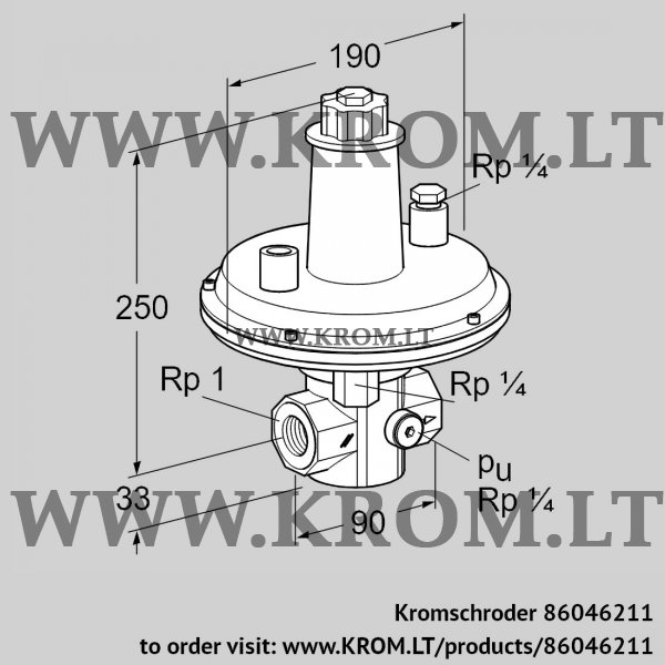 Kromschroder VGBF 25R10-1Z, 86046211 pressure regulator, 86046211