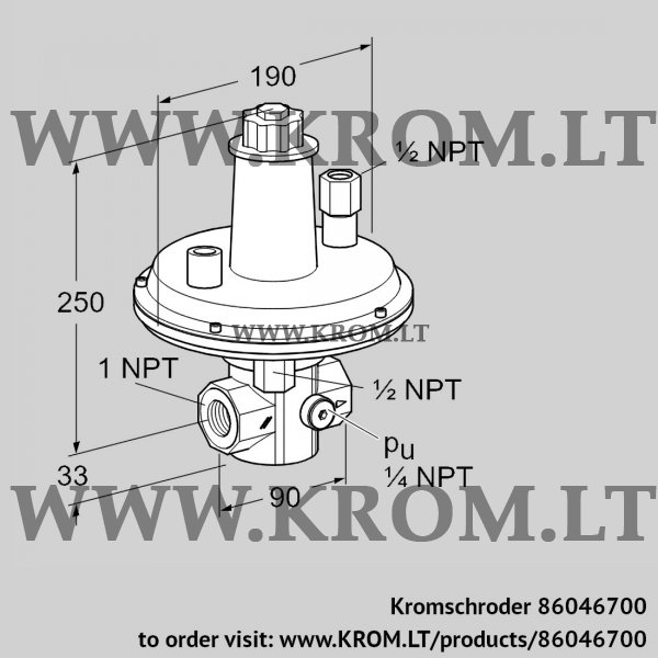 Kromschroder VGBF 25TN10-2, 86046700 pressure regulator, 86046700