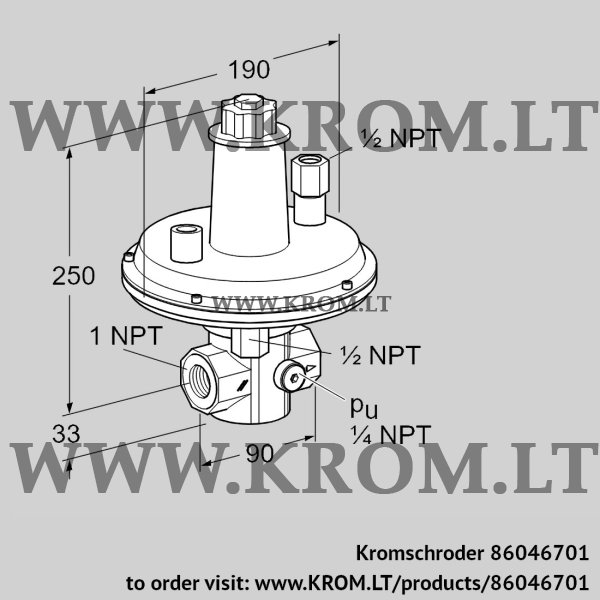 Kromschroder VGBF 25TN10-2Z, 86046701 pressure regulator, 86046701