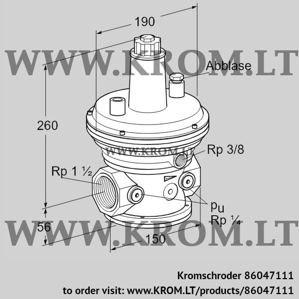 Kromschroder VGBF 40R40-3Z, 86047111 pressure regulator, 86047111