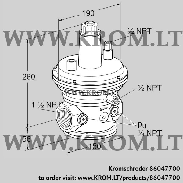 Kromschroder VGBF 40TN10-3, 86047700 pressure regulator, 86047700