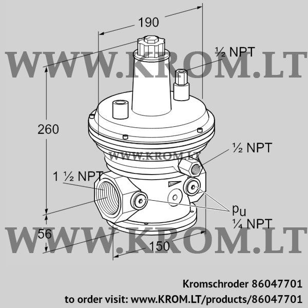 Kromschroder VGBF 40TN10-3Z, 86047701 pressure regulator, 86047701