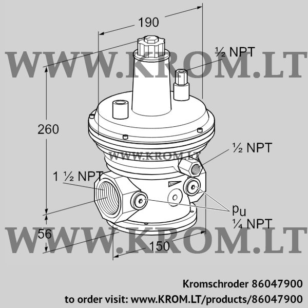 Kromschroder VGBF 40TN40-3, 86047900 pressure regulator, 86047900