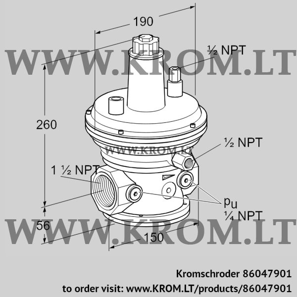 Kromschroder VGBF 40TN40-3Z, 86047901 pressure regulator, 86047901