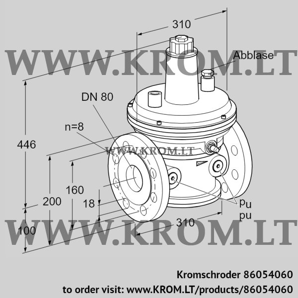 Kromschroder VAR 80F05-1, 86054060 pressure control, 86054060