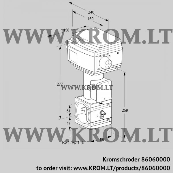 Kromschroder RVS 2/WML10W60S1-3, 86060000 control valve, 86060000