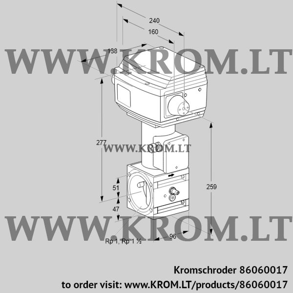 Kromschroder RVS 2/DML03W60S1-6, 86060017 control valve, 86060017