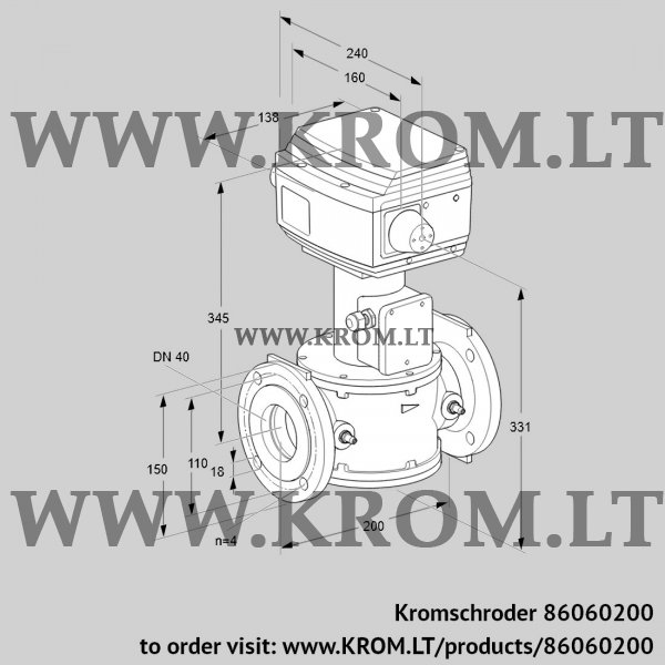 Kromschroder RVS 40/KF05W60S1-3, 86060200 control valve, 86060200