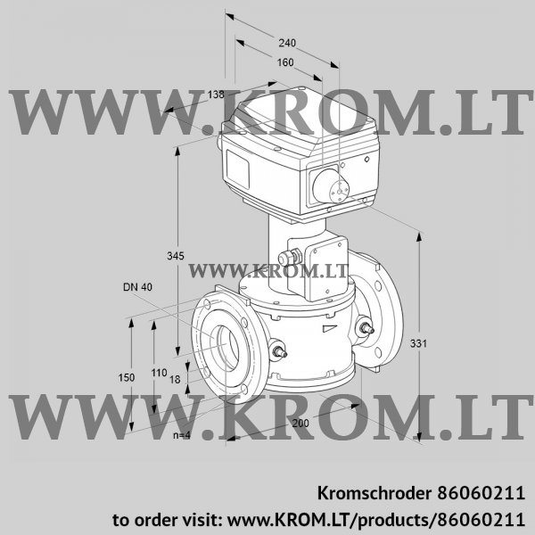 Kromschroder RVS 40/LF03W60E-3, 86060211 control valve, 86060211