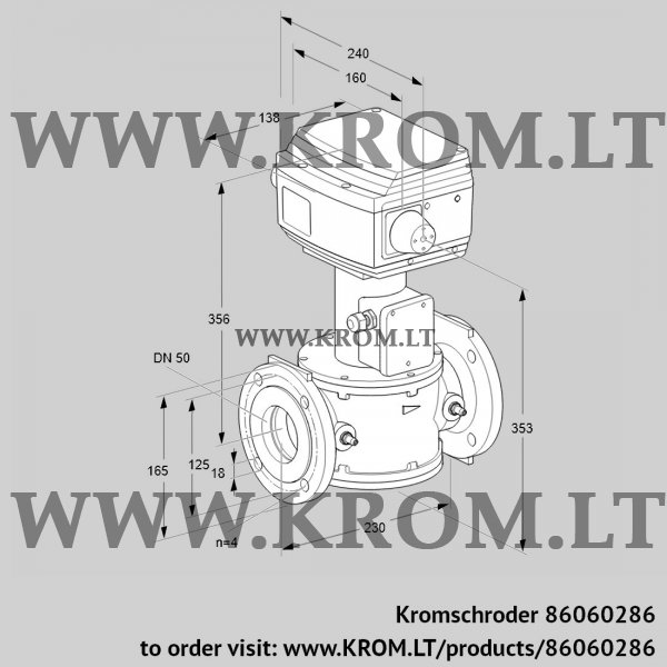 Kromschroder RVS 50/LF03W30E-6, 86060286 control valve, 86060286