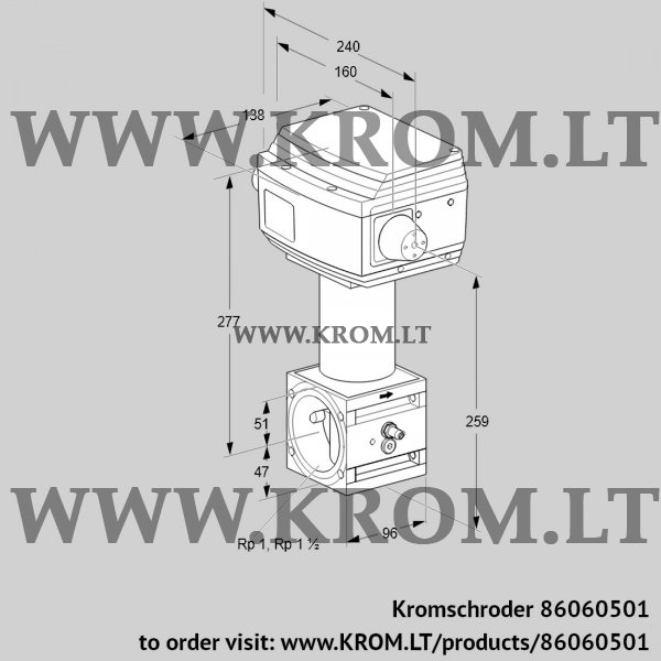 Kromschroder RV 2/XML10W60S1, 86060501 control valve, 86060501
