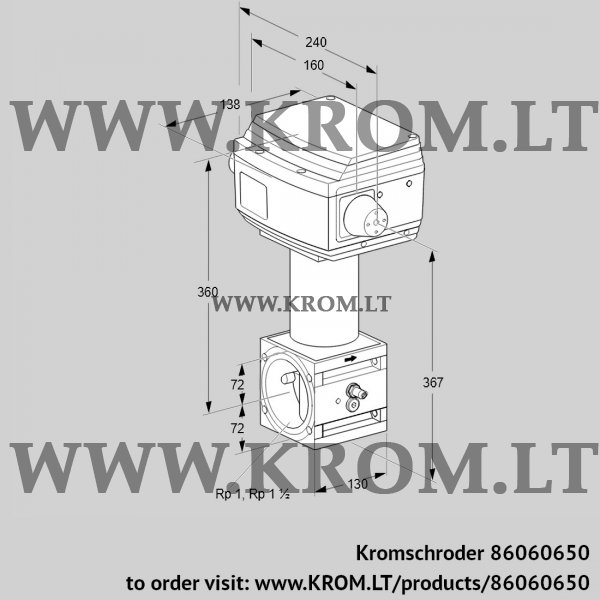 Kromschroder RV 3/GML10W60E, 86060650 control valve, 86060650