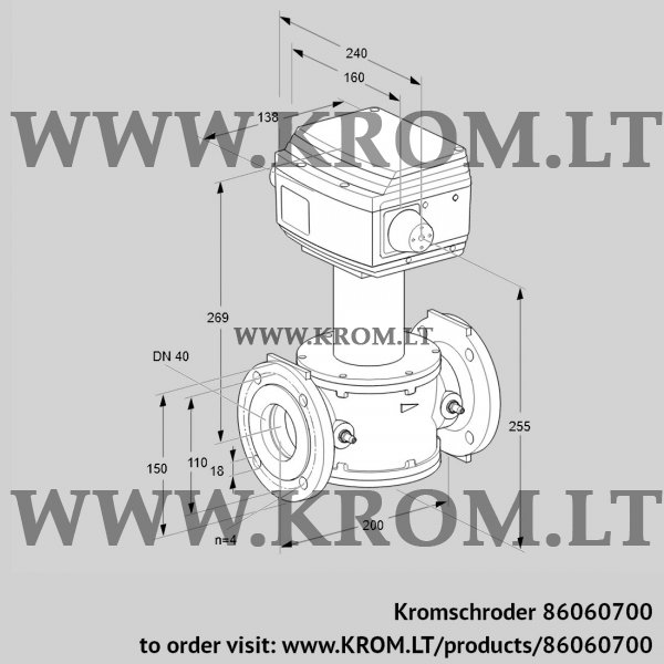 Kromschroder RV 40/KF10W60S1, 86060700 control valve, 86060700
