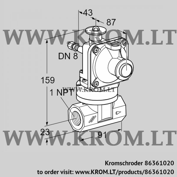 Kromschroder JSAV 25TN40/1-0, 86361020 safety shut-off valve, 86361020