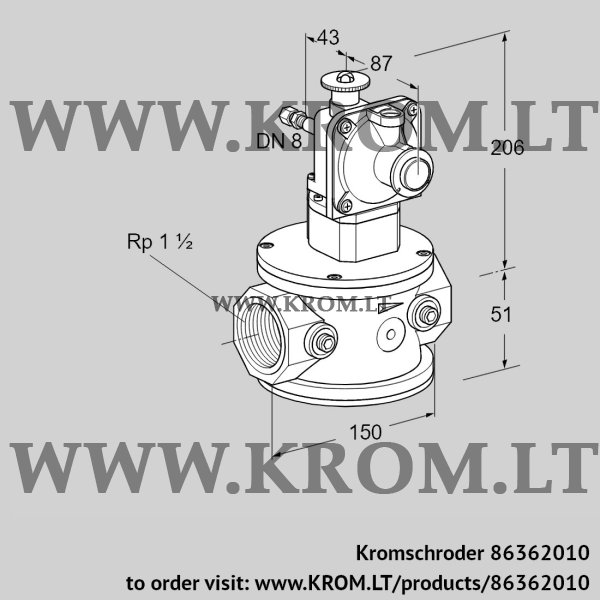 Kromschroder JSAV 40R40/1-3, 86362010 safety shut-off valve, 86362010