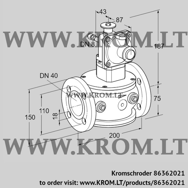 Kromschroder JSAV 40F40/1-3Z, 86362021 safety shut-off valve, 86362021