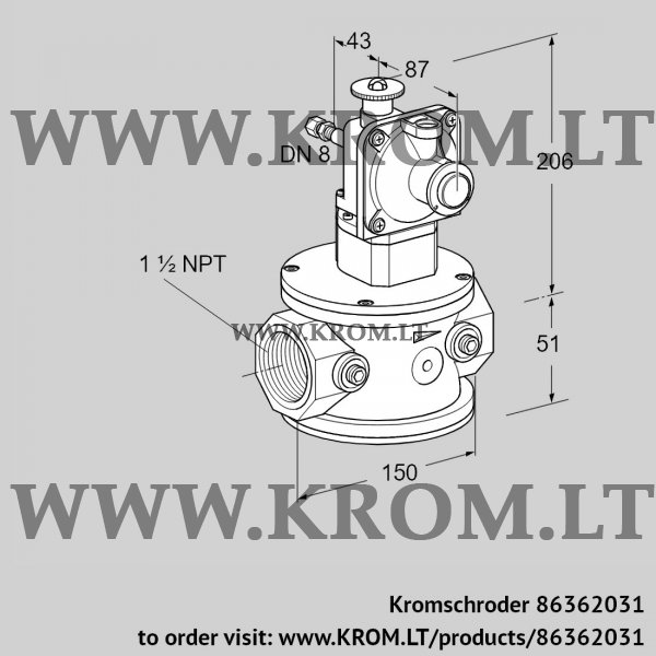 Kromschroder JSAV 40TN40/1-3Z, 86362031 safety shut-off valve, 86362031