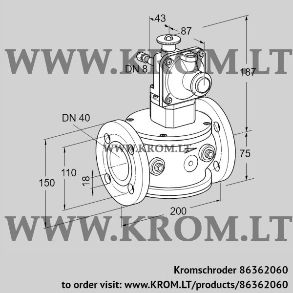 Kromschroder JSAV 40F40/2-3, 86362060 safety shut-off valve, 86362060