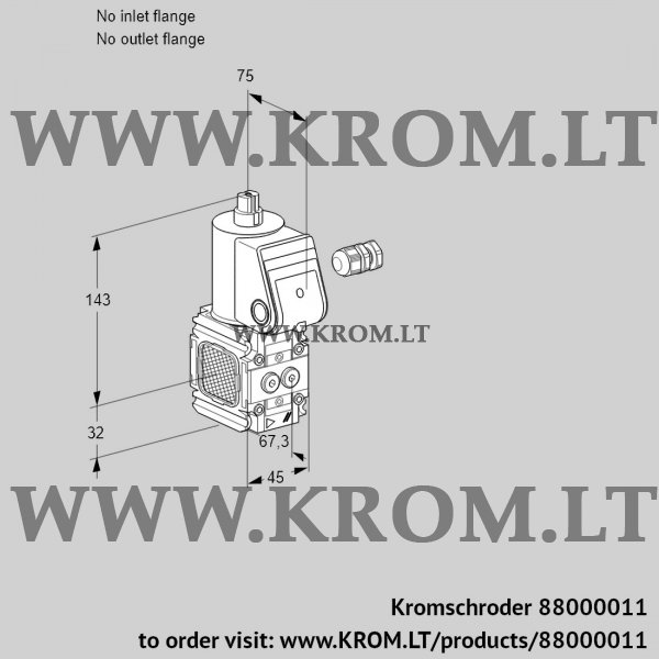 Kromschroder VAS 1-/NQ, 88000011 gas solenoid valve, 88000011
