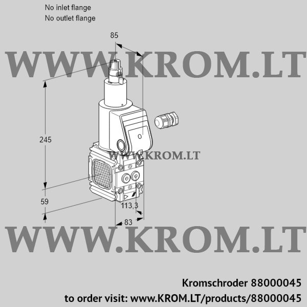 Kromschroder VAS 3-/LW, 88000045 gas solenoid valve, 88000045