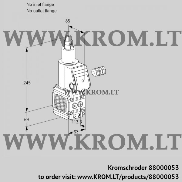 Kromschroder VAS 3-/LQ, 88000053 gas solenoid valve, 88000053