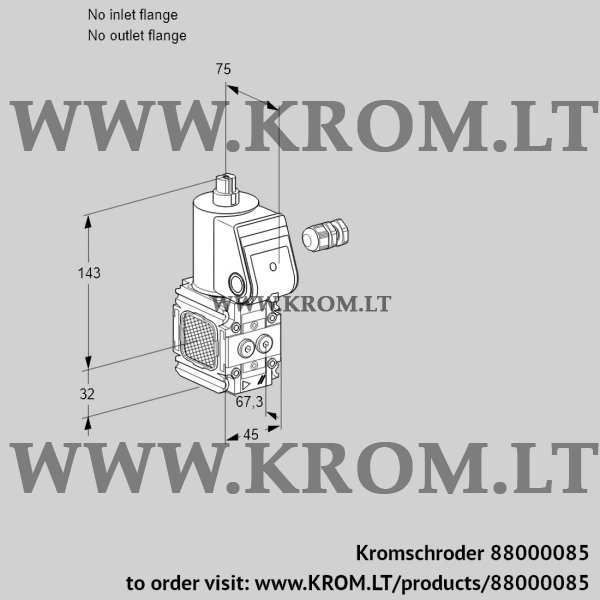 Kromschroder VAS 1-/NK, 88000085 gas solenoid valve, 88000085