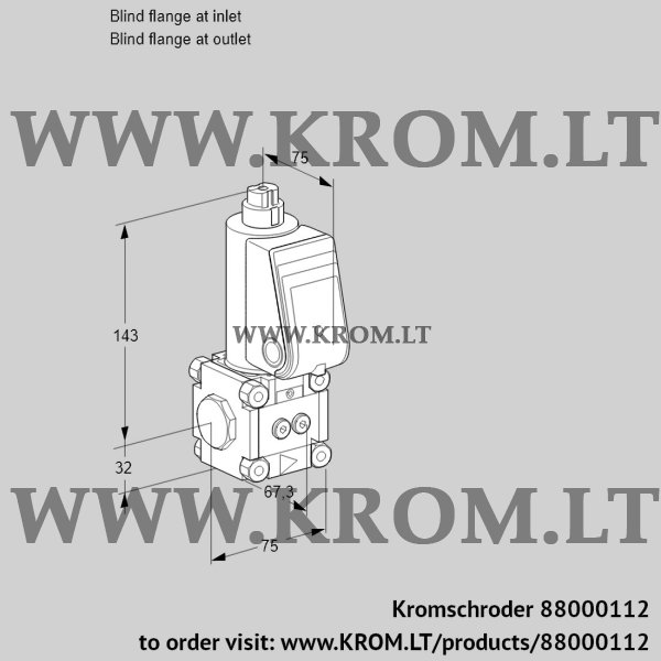 Kromschroder VAS 1-0/NW, 88000112 gas solenoid valve, 88000112