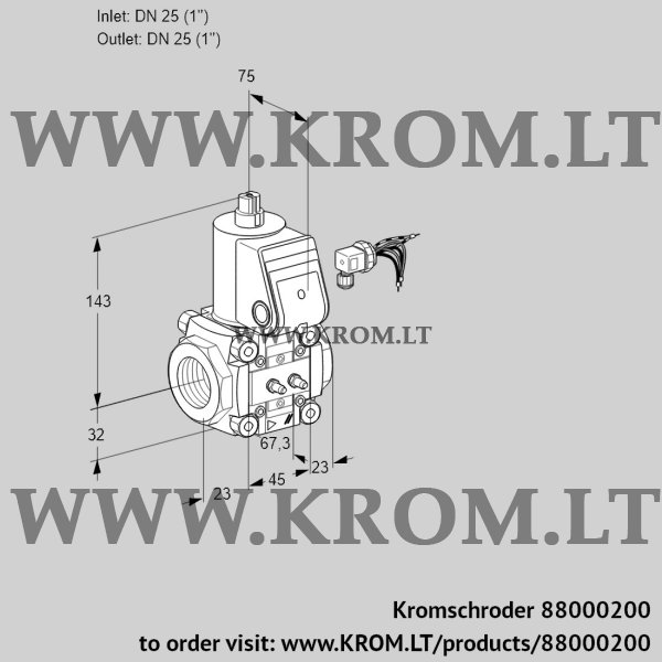 Kromschroder VAS 125R/NW, 88000200 gas solenoid valve, 88000200