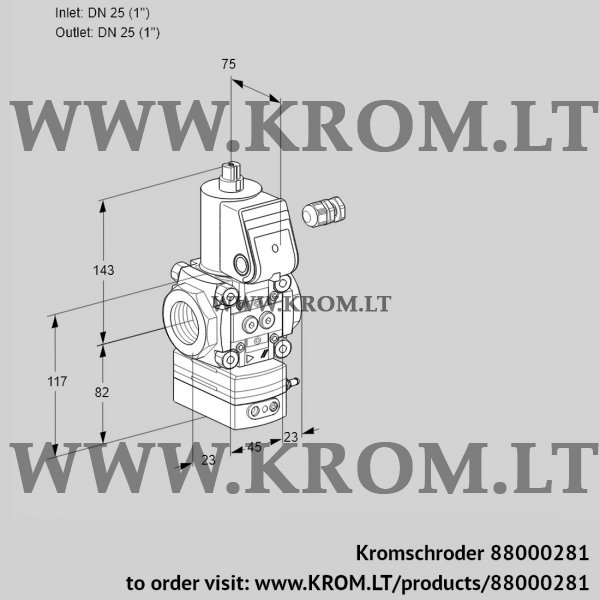 Kromschroder VAD 125R/NQ-100A, 88000281 pressure regulator, 88000281