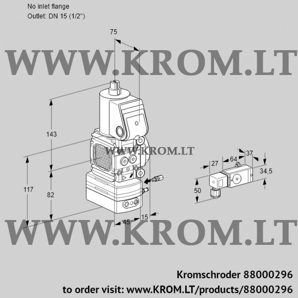 Kromschroder VAG 1-/15R/NWBE, 88000296 air/gas ratio control, 88000296
