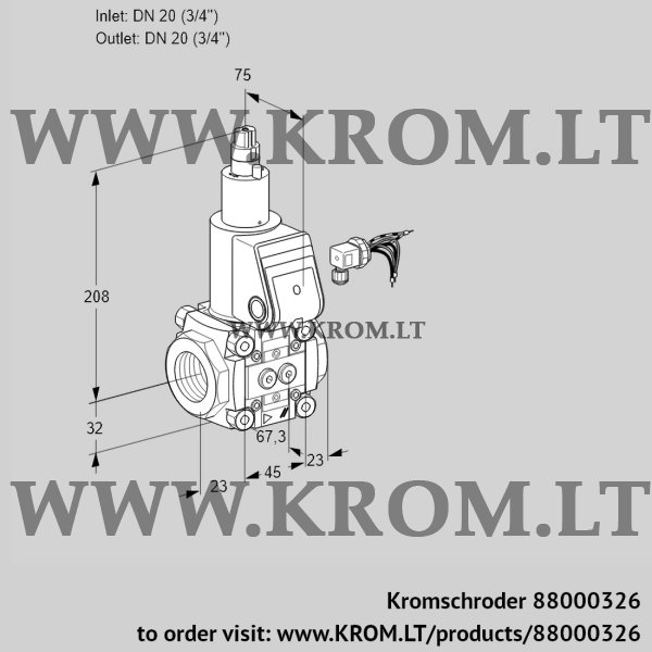 Kromschroder VAS 120R/LW, 88000326 gas solenoid valve, 88000326