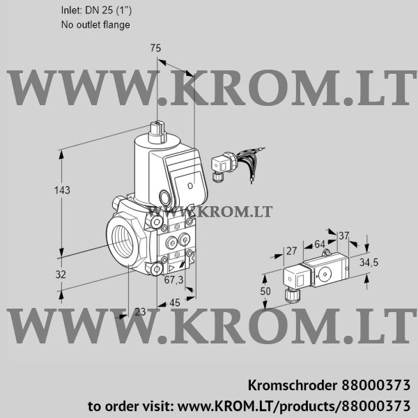 Kromschroder VAS 125/-R/NW, 88000373 gas solenoid valve, 88000373