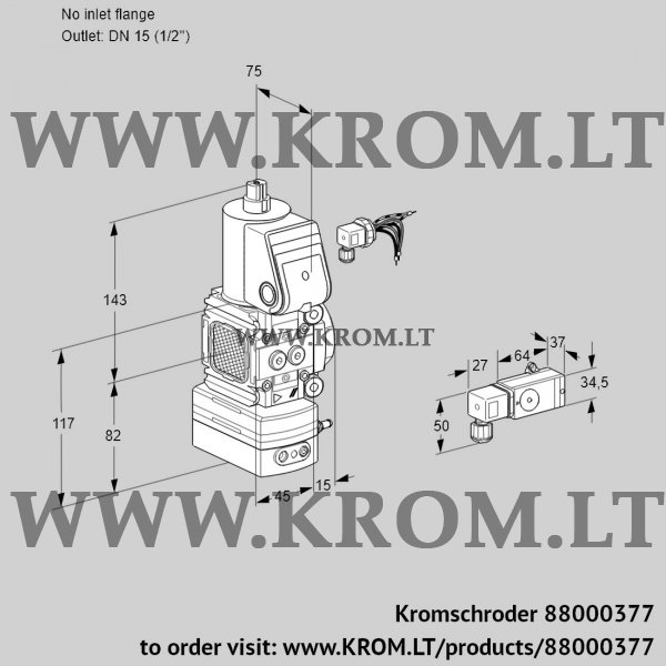 Kromschroder VAD 1-/15R/NW-100B, 88000377 pressure regulator, 88000377