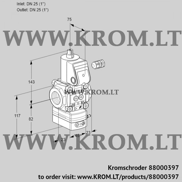 Kromschroder VAD 125R/NW-25A, 88000397 pressure regulator, 88000397
