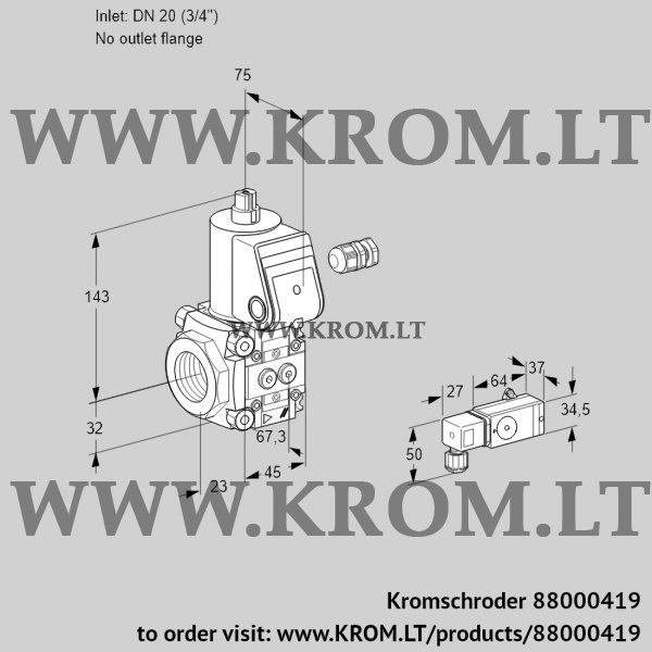 Kromschroder VAS 120/-R/NQ, 88000419 gas solenoid valve, 88000419